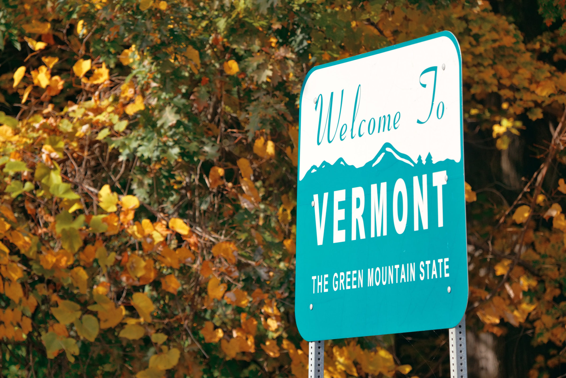 Vermont state welcome sign