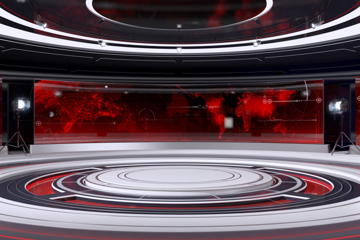 Tv Studio Interior. 3d Illustration.