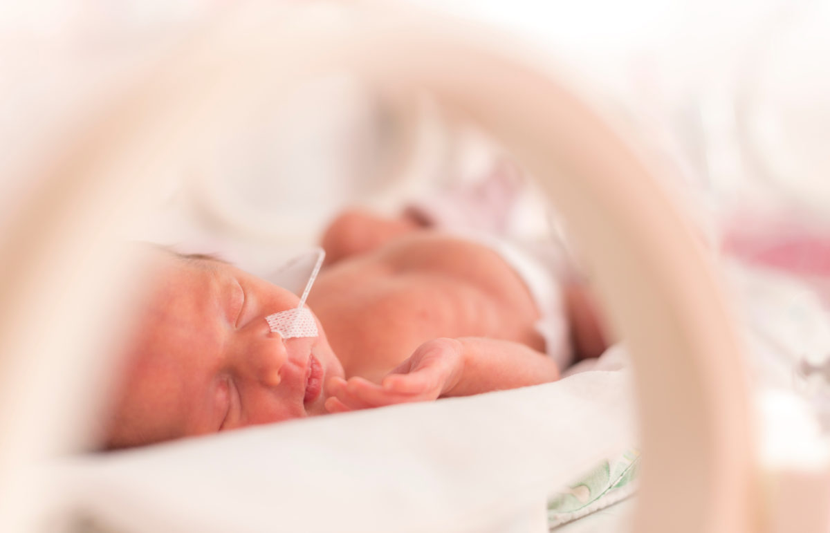 Premature newborn baby girl