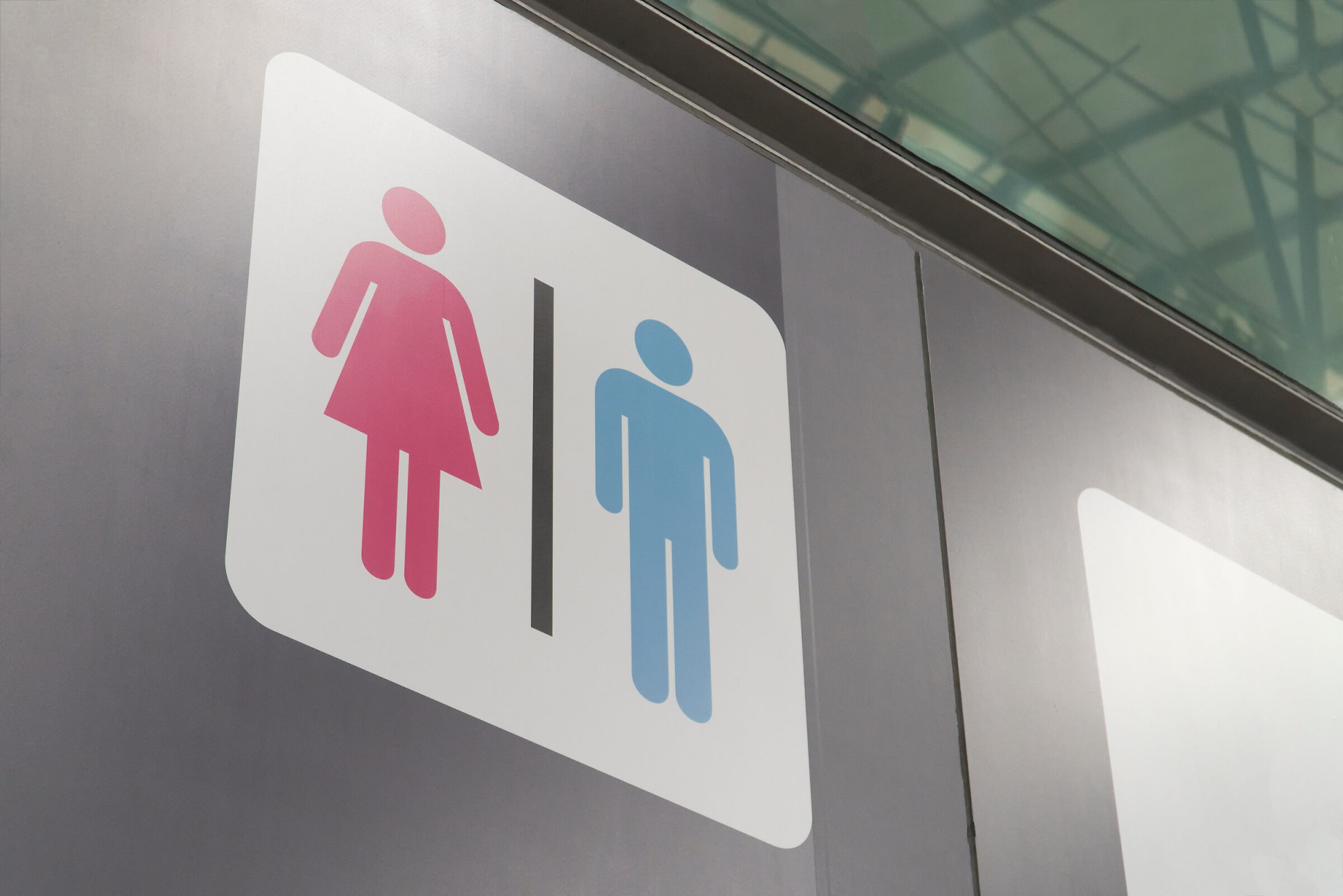Bathroom symbol male female ,female pink male blue