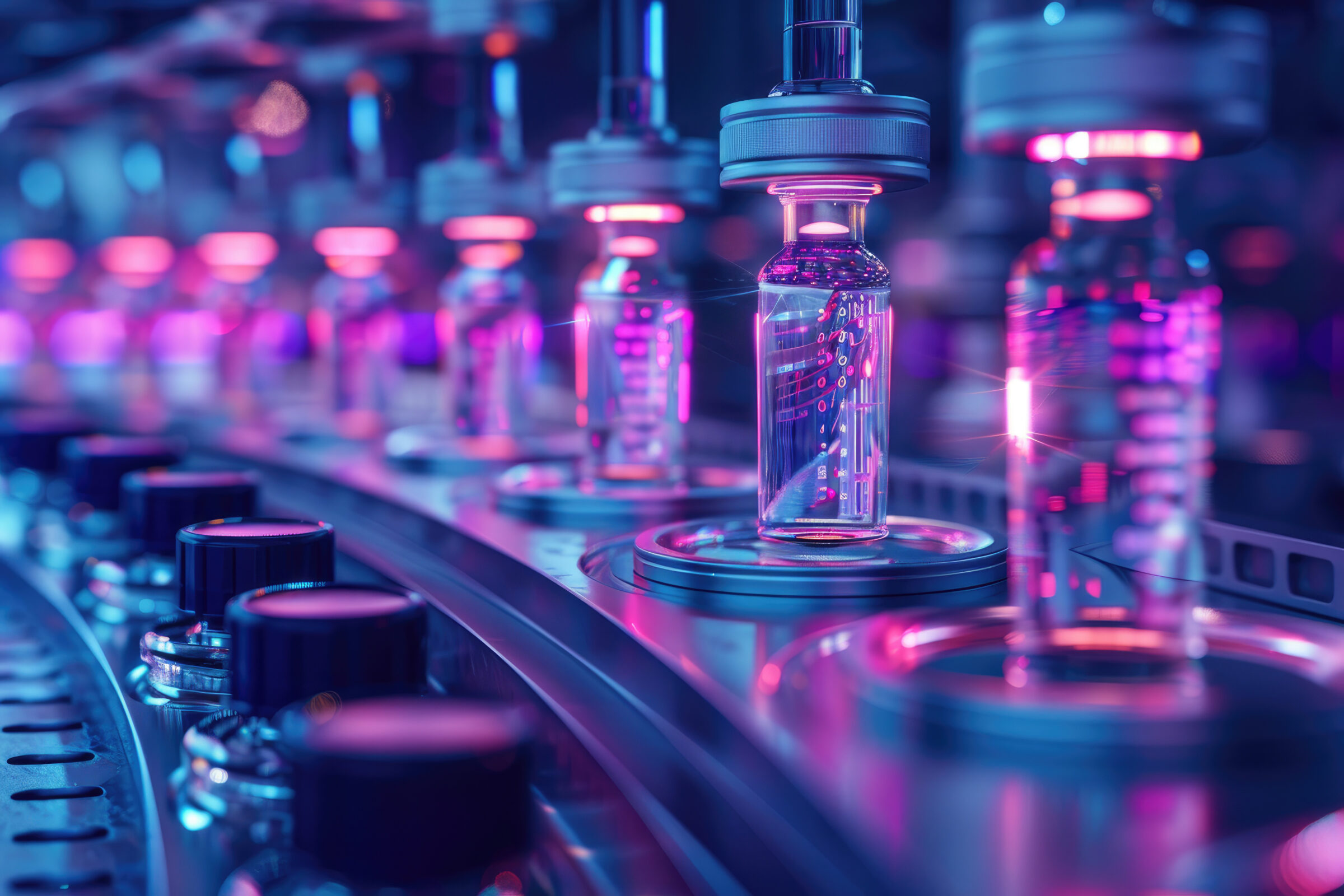 Advanced clinical trial management platform featuring sleek design and high-detail futuristic elements. Close-up highlights innovation in healthcare technology and digital health solutions.